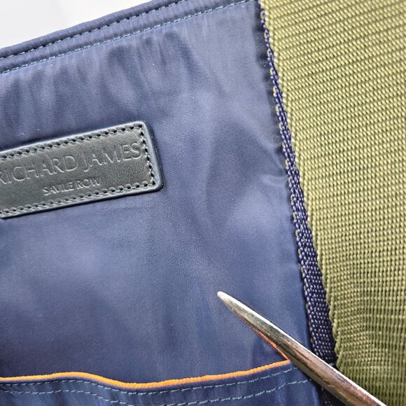 Richard James Sevile Row Tote Bag Ocean Navy Blue Padded Nylon Leather - Picture 13 of 16